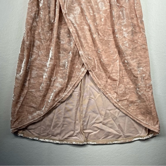 Weissman Velvet Wrap Dress Lyrical Dance Leotard with open back light pink NEW - Picture 4 of 11